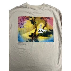 KIDS SEE GHOSTS Long Sleeve T Shirt Kanye West Kid Cudi Album Art Beige Mens M